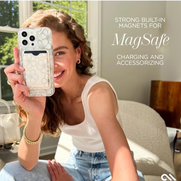 CASE-MATE Glitter Floral Gems MagSafe iPhone 15 PRO MAX Hard Case - Picture 9 of 16